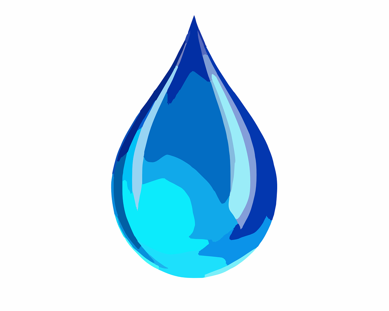a blue water drop on a white background, an illustration of, minimalism, full color illustration, wet climate, description, oil like flowing
