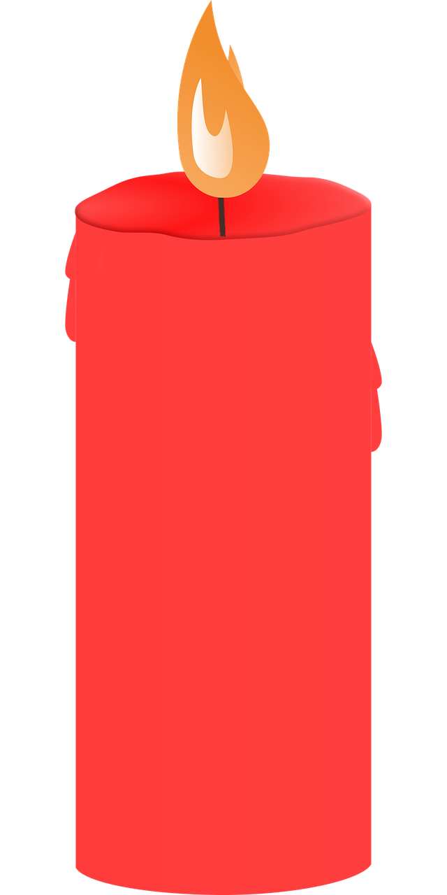 a red candle with a flame on top of it, inspired by Torii Kiyonobu I, reddit, sōsaku hanga, full body illustration, top - view, sheath, folded arms