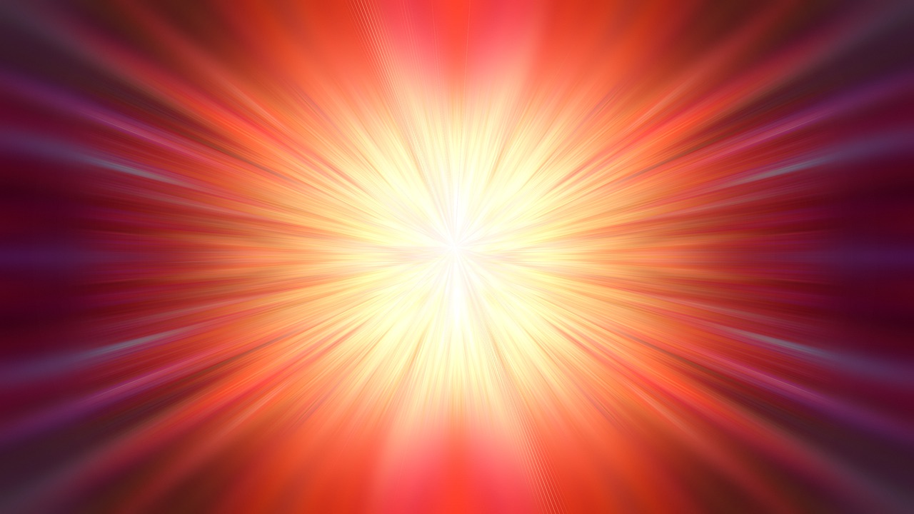 a red and yellow burst of light on a black background, light and space, radiating dark energy aura, in red background, high res photo