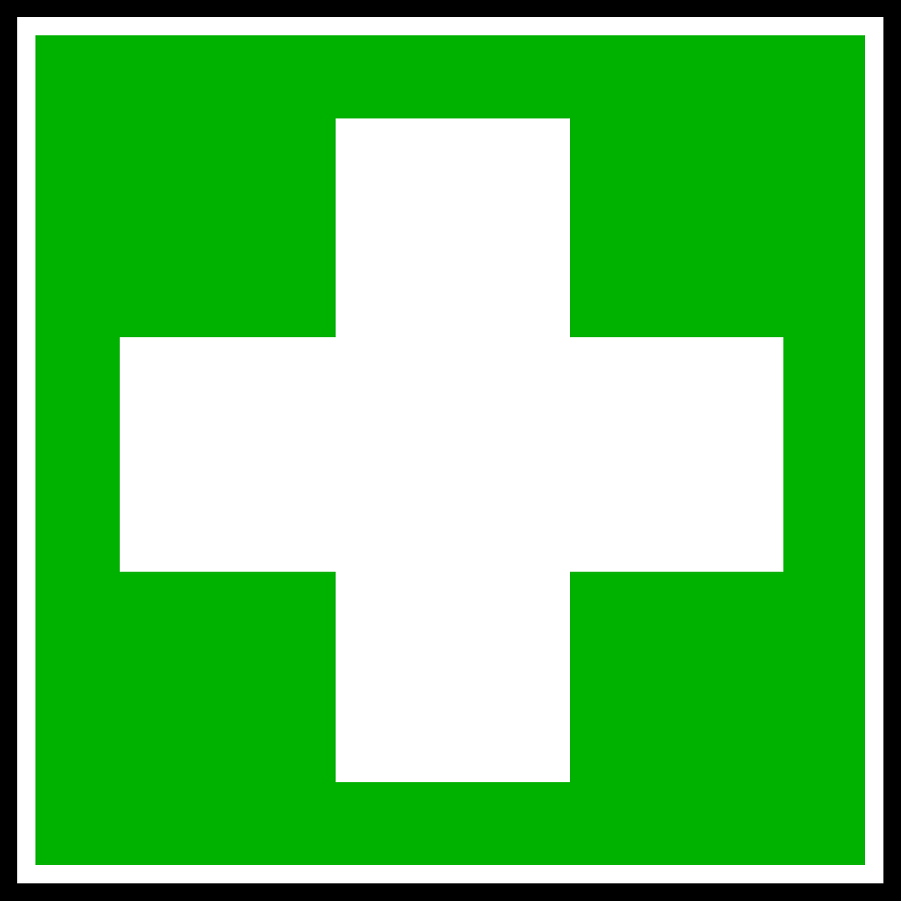 a green first aid sign with a white cross, a picture, deviantart, 2 0 5 6 x 2 0 5 6, adventure playground accident, reggae, medical diagram