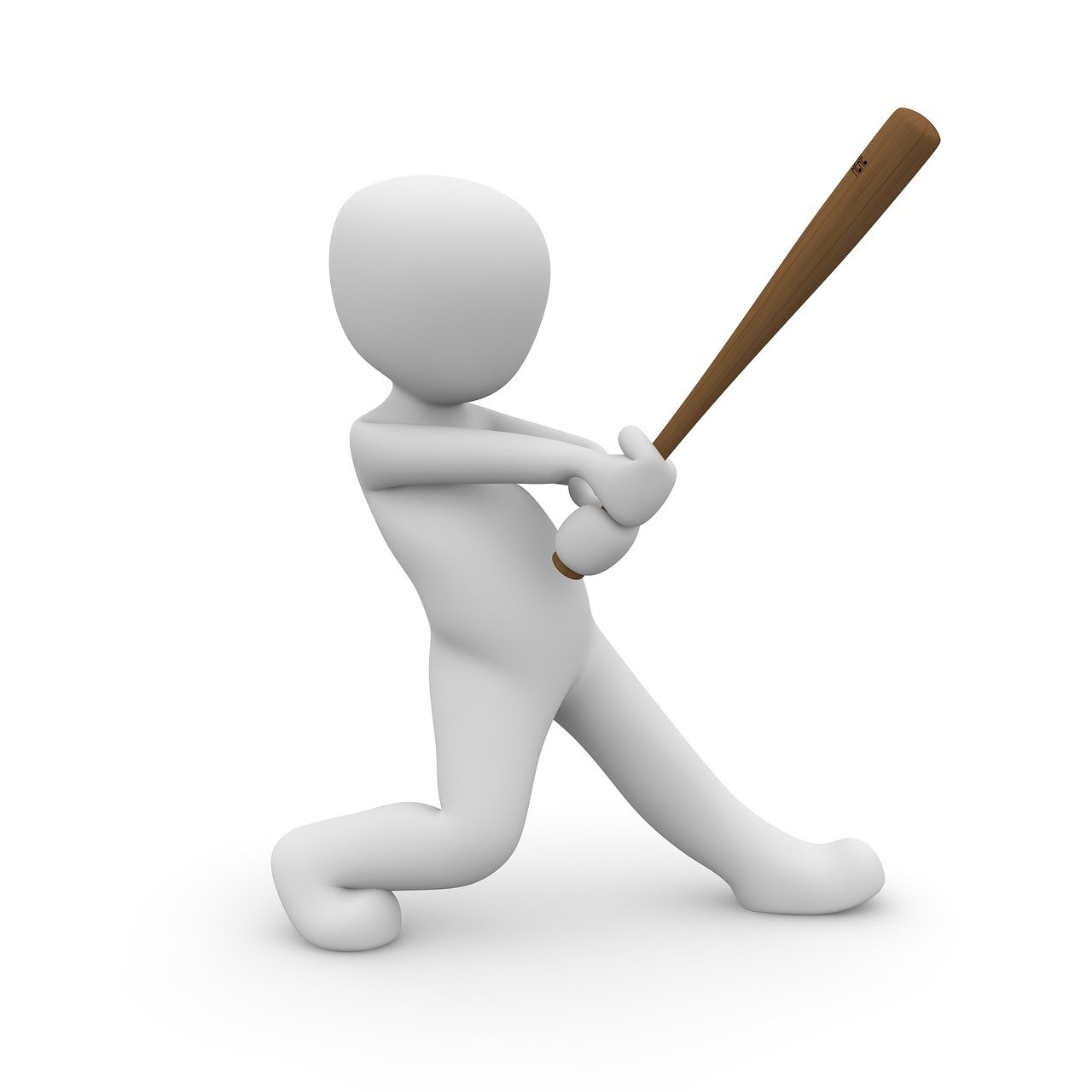 a person swinging a baseball bat at a ball, a picture, figuration libre, 3d models, vanilla, agile, computer - generated