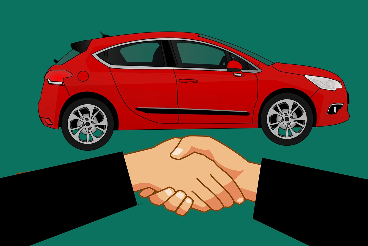 two people shaking hands in front of a red car, pixabay, conceptual art, green pickup car, haval f 7, rasterized, instrument