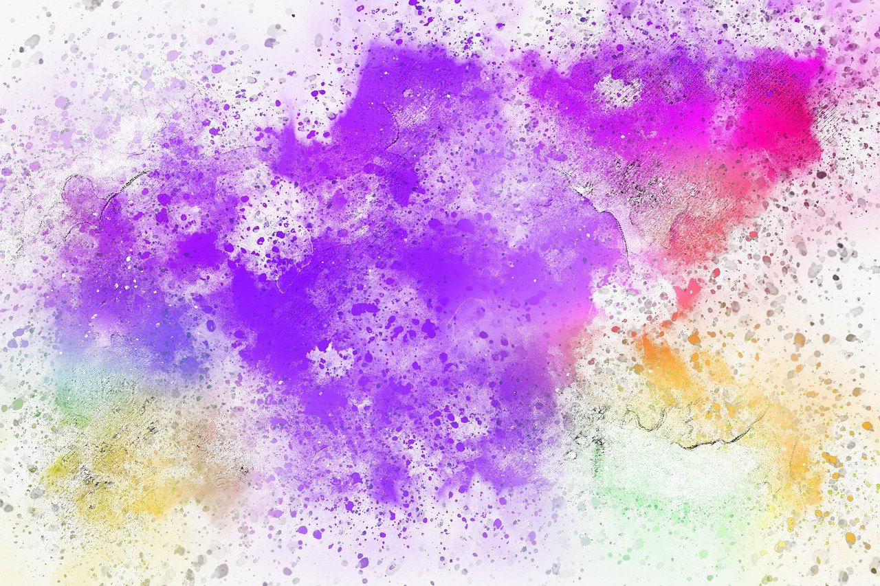 a colorful explosion of paint on a white background, a digital painting, inspired by Sigmar Polke, trending on pixabay, pastel purple background, background image