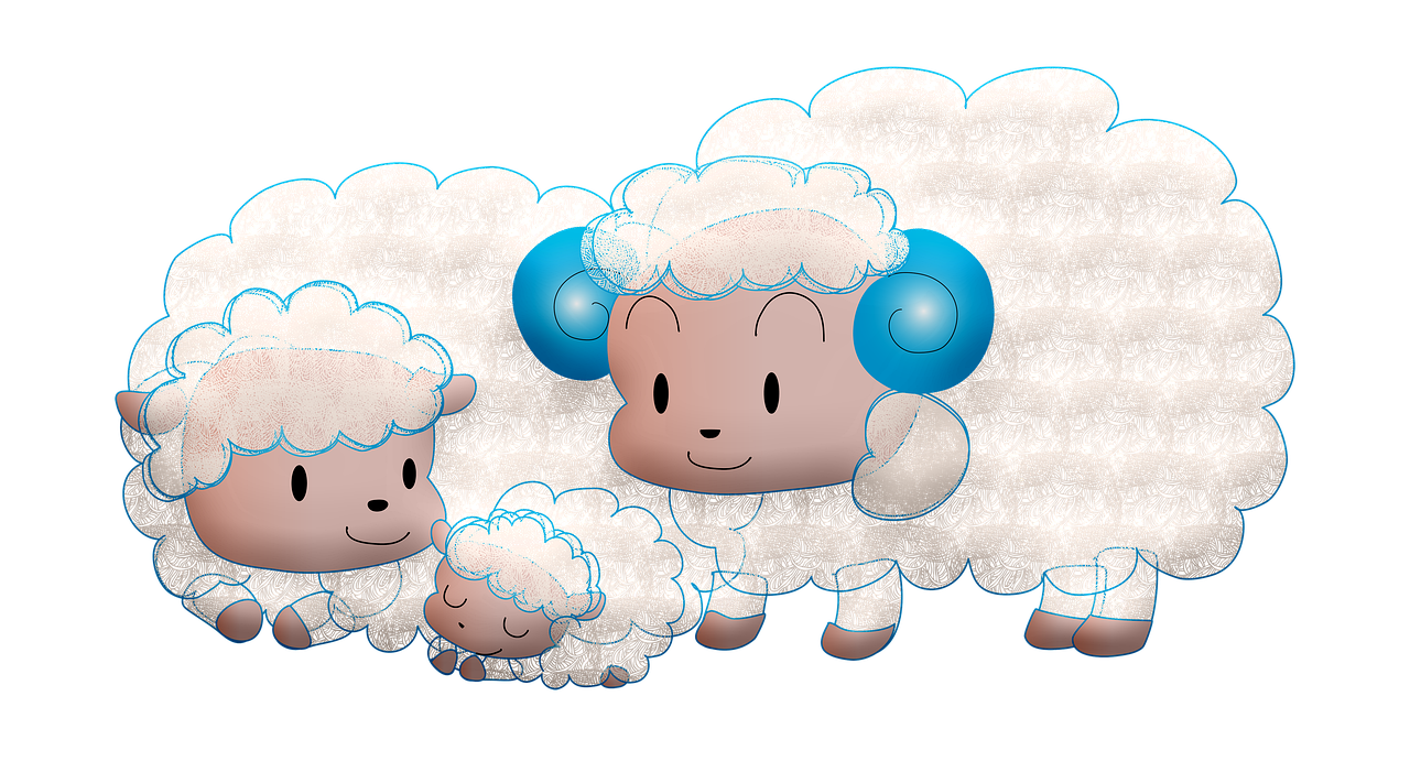 a couple of sheep standing next to each other, a digital rendering, inspired by Shūbun Tenshō, digital art, foamy bubbles, little bo peep, [ closeup ]!!, bulbapedia