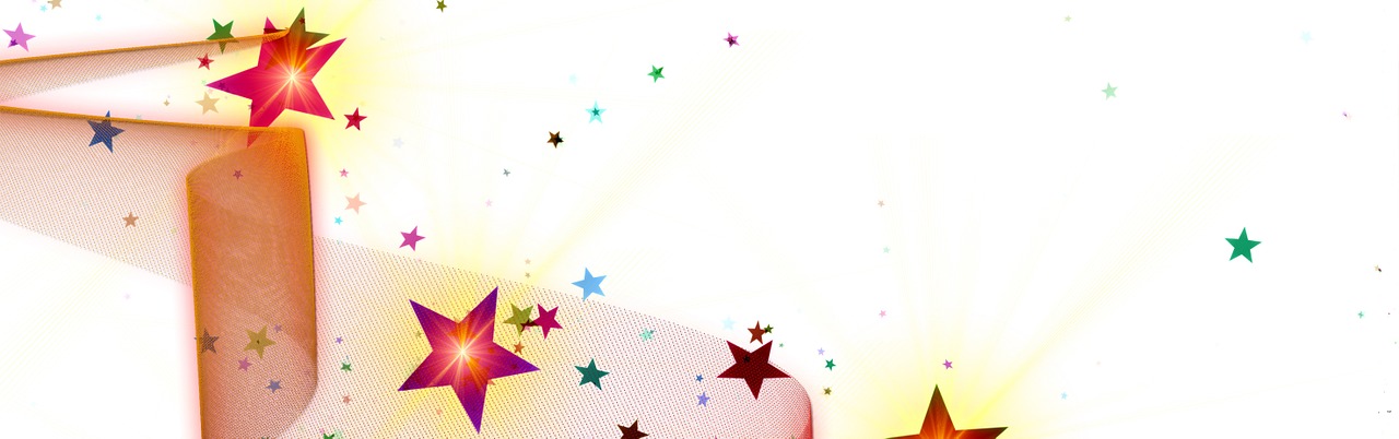 a bed room with a neatly made bed and stars on the wall, by Harold Elliott, shutterstock contest winner, pop art, carnival background, transparent backround, small reflecting rainbow stars, with a white background