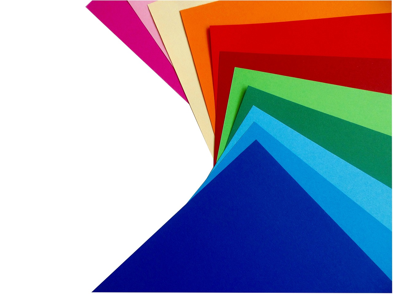 a bunch of colored paper stacked on top of each other, inspired by Ellsworth Kelly, pixabay, grain”, vibrant deep saturated colors, set against a white background, landscape vista