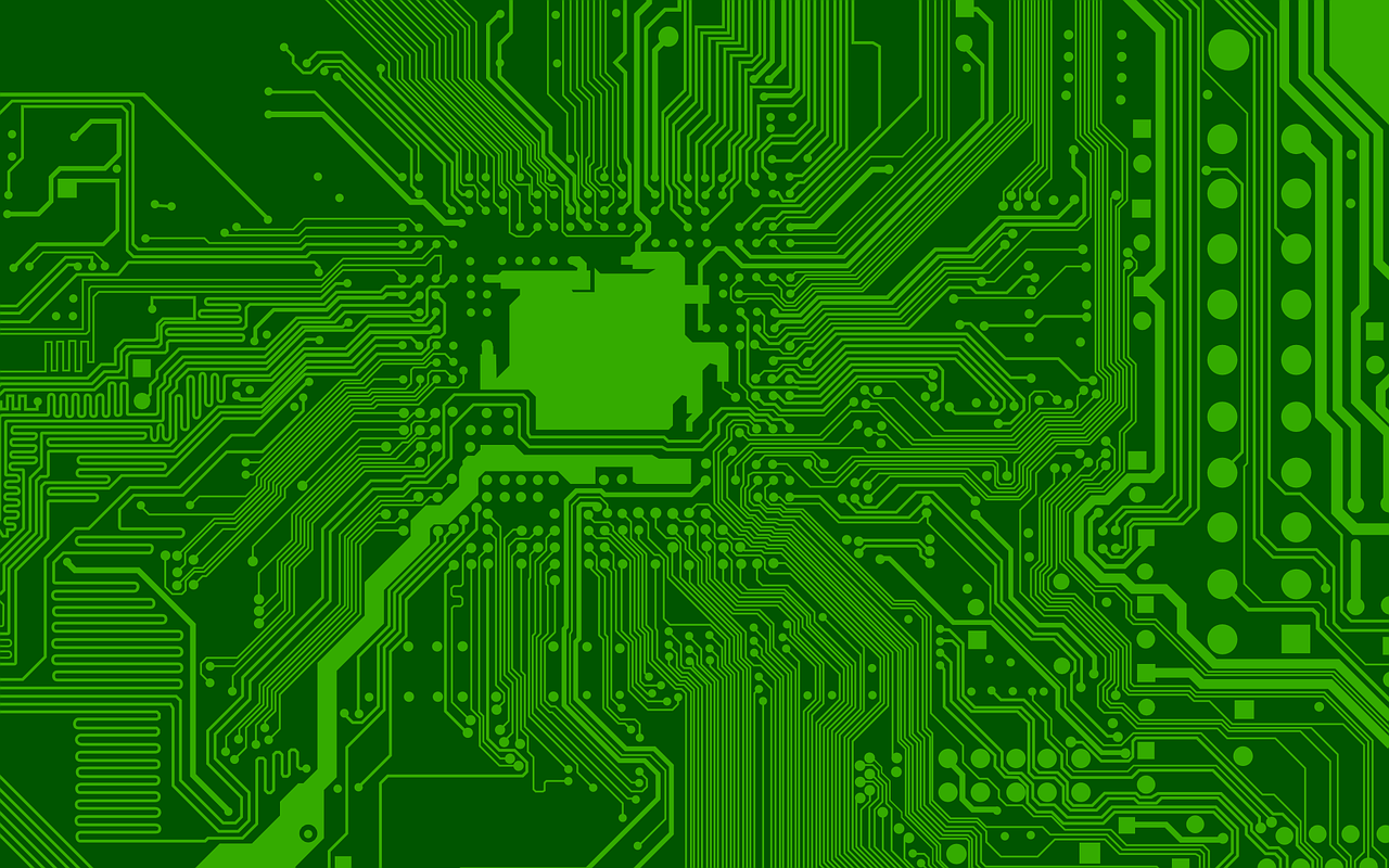 a computer circuit board with a green background, by Helen Thomas Dranga, shutterstock, computer art, detailed vectorart, 2 0 5 6 x 2 0 5 6, viewed from the side, 3 2 x 3 2