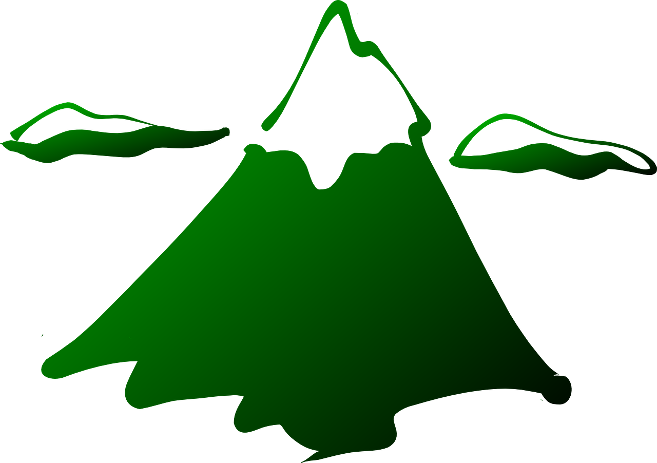 a green mountain on a black background, inspired by Masamitsu Ōta, deviantart, drawn in microsoft paint, an ork, close-up!!!!!!, pyramid