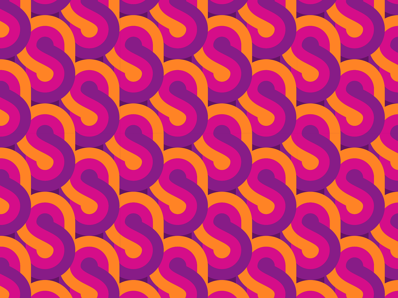 a lot of different colored shapes on a purple and orange background, inspired by Victor Moscoso, behance, versace pattern, letter s, 6, colorful - patterns