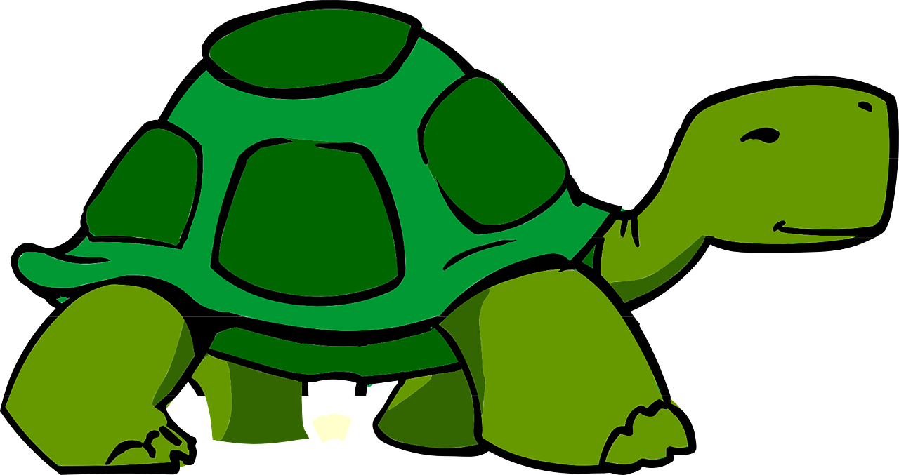 a cartoon turtle on a black background, pixabay, sōsaku hanga, oversized_hindquarters, sickly green colors, wide long shot, wikihow illustration