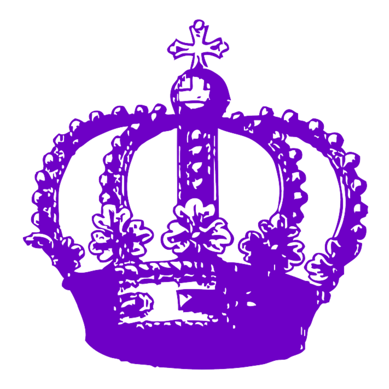 a purple crown on a black background, a digital rendering, inspired by Prince Hoare, heavy jpeg artifact, 2 0 0 0's photo, sweden, silhouette :7