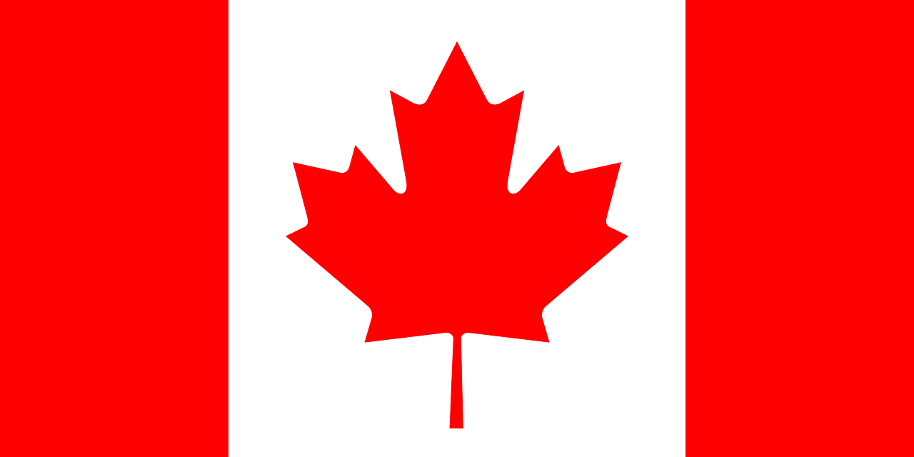 a canadian flag with a maple leaf on it, single flat colour, very simple, cut, red colored