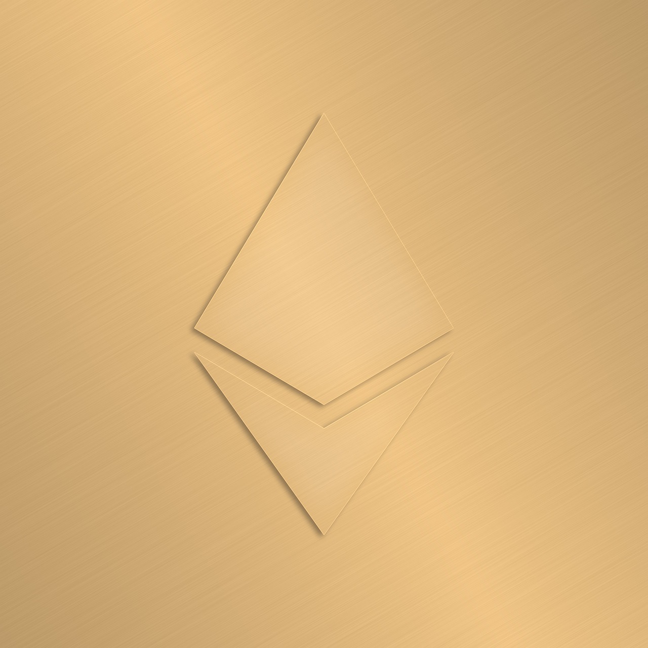 a close up of a metal plate with a diamond on it, a low poly render, by Emma Andijewska, pexels contest winner, ethereum!!!! logo, relaxed. gold background, email, wallpaper 4 k
