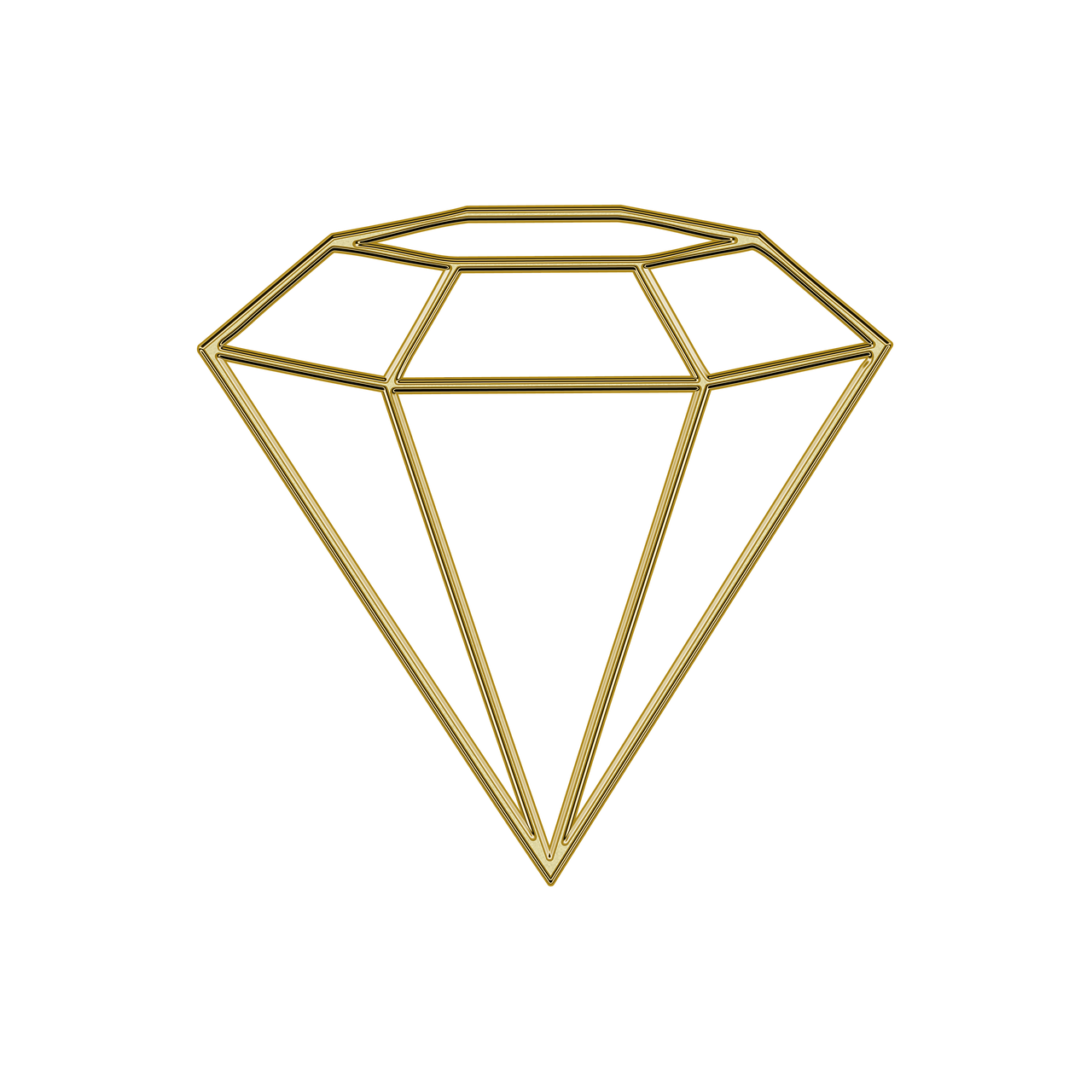 a gold diamond on a black background, a digital rendering, tumblr, outlined!!!, idol, ( ( dithered ) ), perfect shape