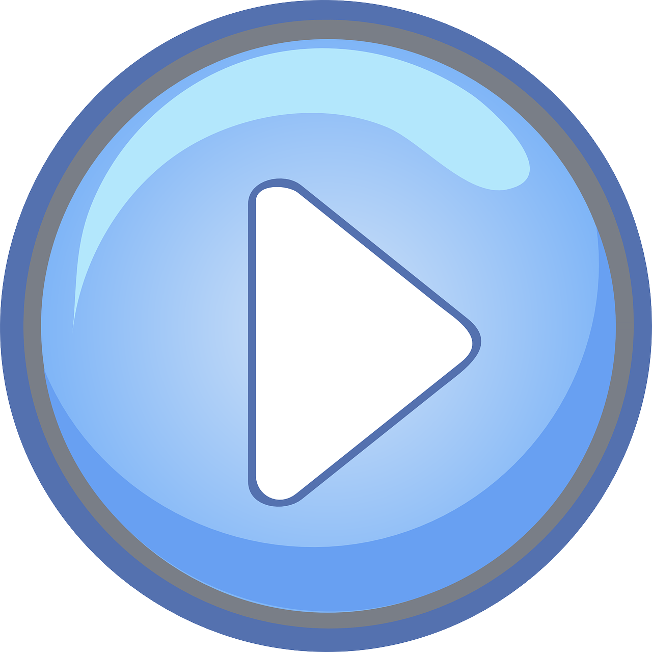 a blue button with a play button on it, a picture, video art, clipart, forward angle, song, beginner