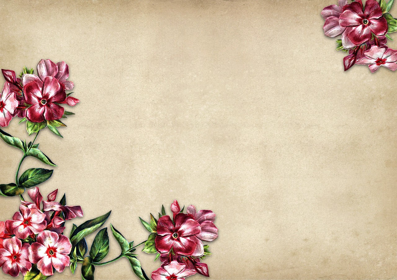 a picture of some flowers on a piece of paper, a digital rendering, by Cindy Wright, trending on pixabay, romanticism, full view blank background, regency-era, oriental wallpaper, antique style