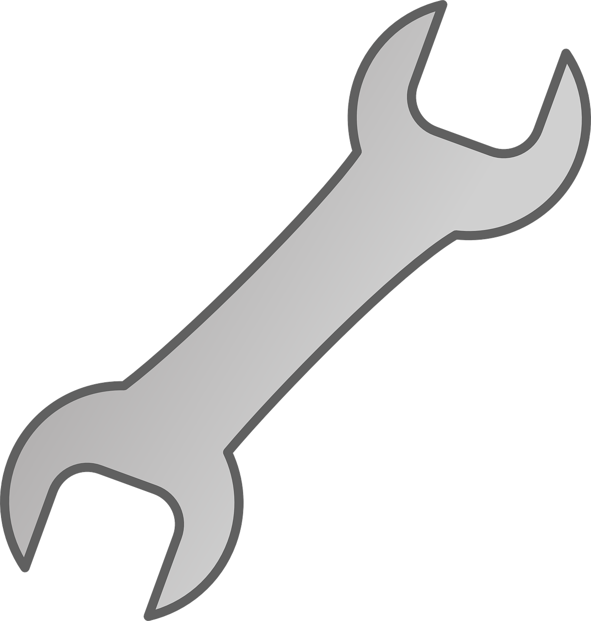 a wrenet on a black background, by Andrei Kolkoutine, pixabay, cobra, wrench, vector image, everyday plain object, gray men