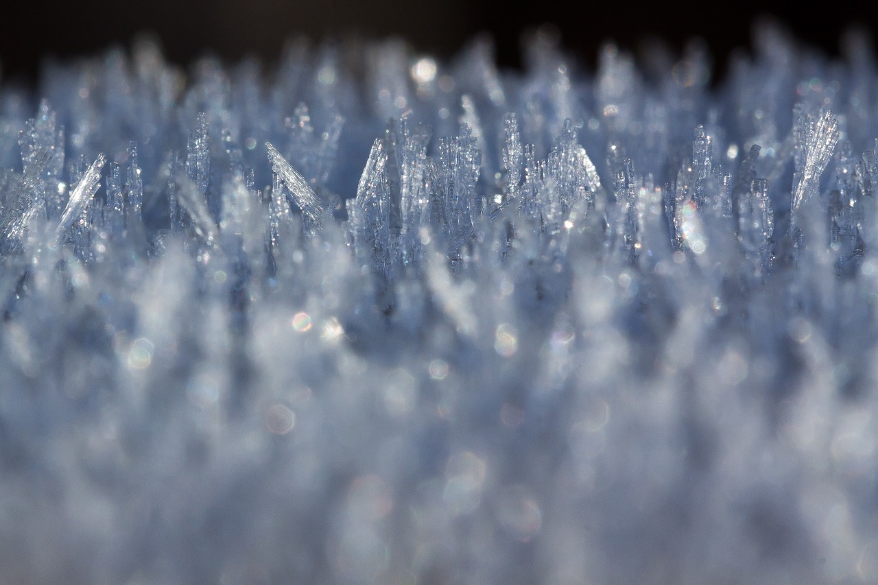 a close up of a bunch of ice crystals, a macro photograph, pexels, digital art, ultra shallow depth of field, 4 0 9 6, thin dof, on an icy throne