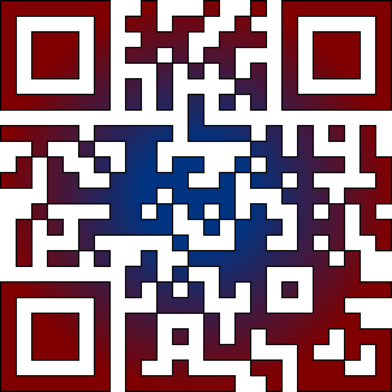 a close up of a qr code on a white background, by Jesse Richards, flickr, digital art, red and blue neon, !!! very coherent!!! vector art, avatar image, patriotism