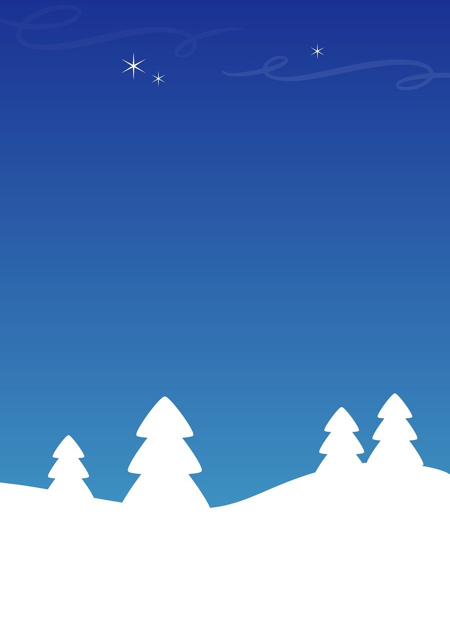 a person riding a snowboard down a snow covered slope, an illustration of, simple tree fractal, mobile game background, blue! and white colors, background(solid)