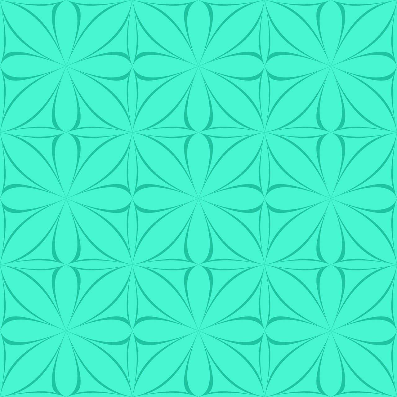 a blue background with a pattern that looks like a flower, a raytraced image, inspired by Fernando Gerassi, art deco, seafoam green, hand carved, high quality screenshot, clematis design