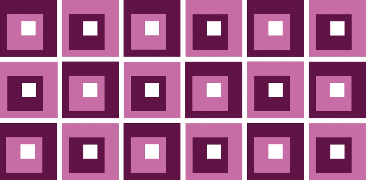 a pattern made up of squares and rectangles, inspired by Josef Albers, pixabay, plum color scheme, quilt, purple roofs, empress