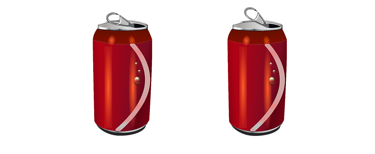 a couple of red soda cans sitting next to each other, vector art, by Andrzej Wróblewski, pixabay, digital art, yin yang, cane, dark but detailed digital art, minimalissimo