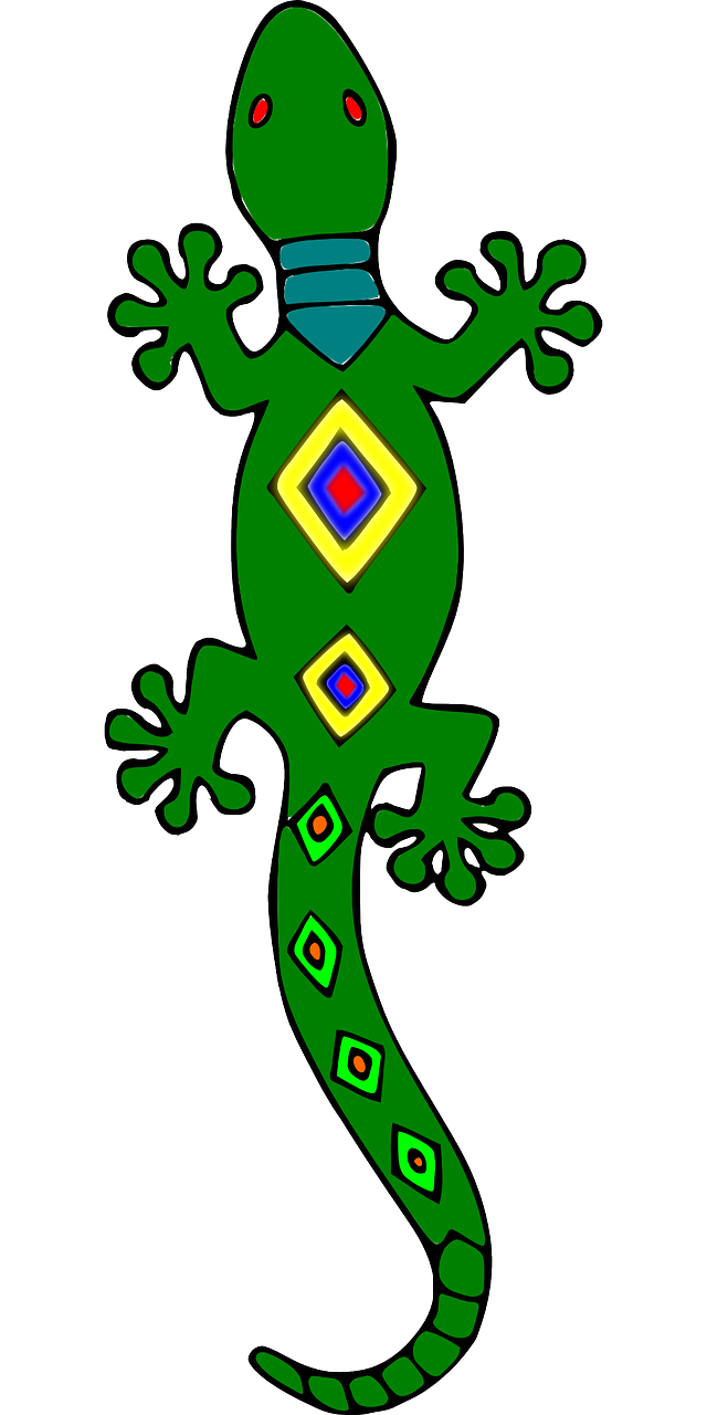 a close up of a lizard on a white background, inspired by Georges Lacombe, flickr, toyism, drawn in microsoft paint, totem pole, full body view, color page