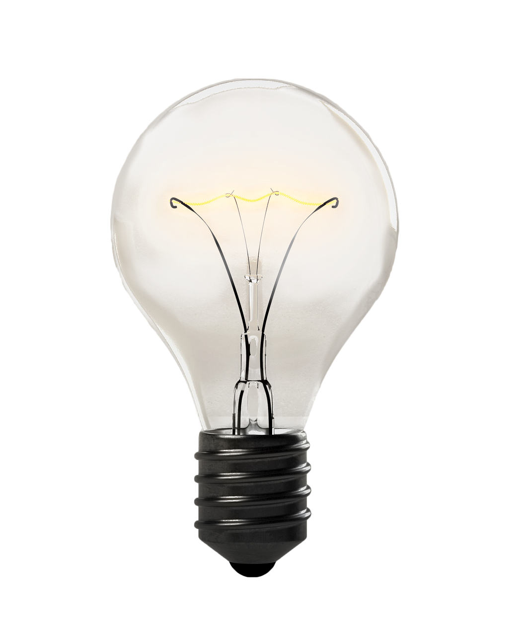 a close up of a light bulb on a black background, a digital rendering, by Ivan Trush, istockphoto, warm yellow lighting, rendered in houdini, transparent background