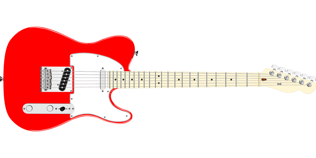 a red electric guitar on a black background, a digital rendering, trending on pixabay, style of mirror\'s edge, sonic youth, lined up horizontally, screen capture