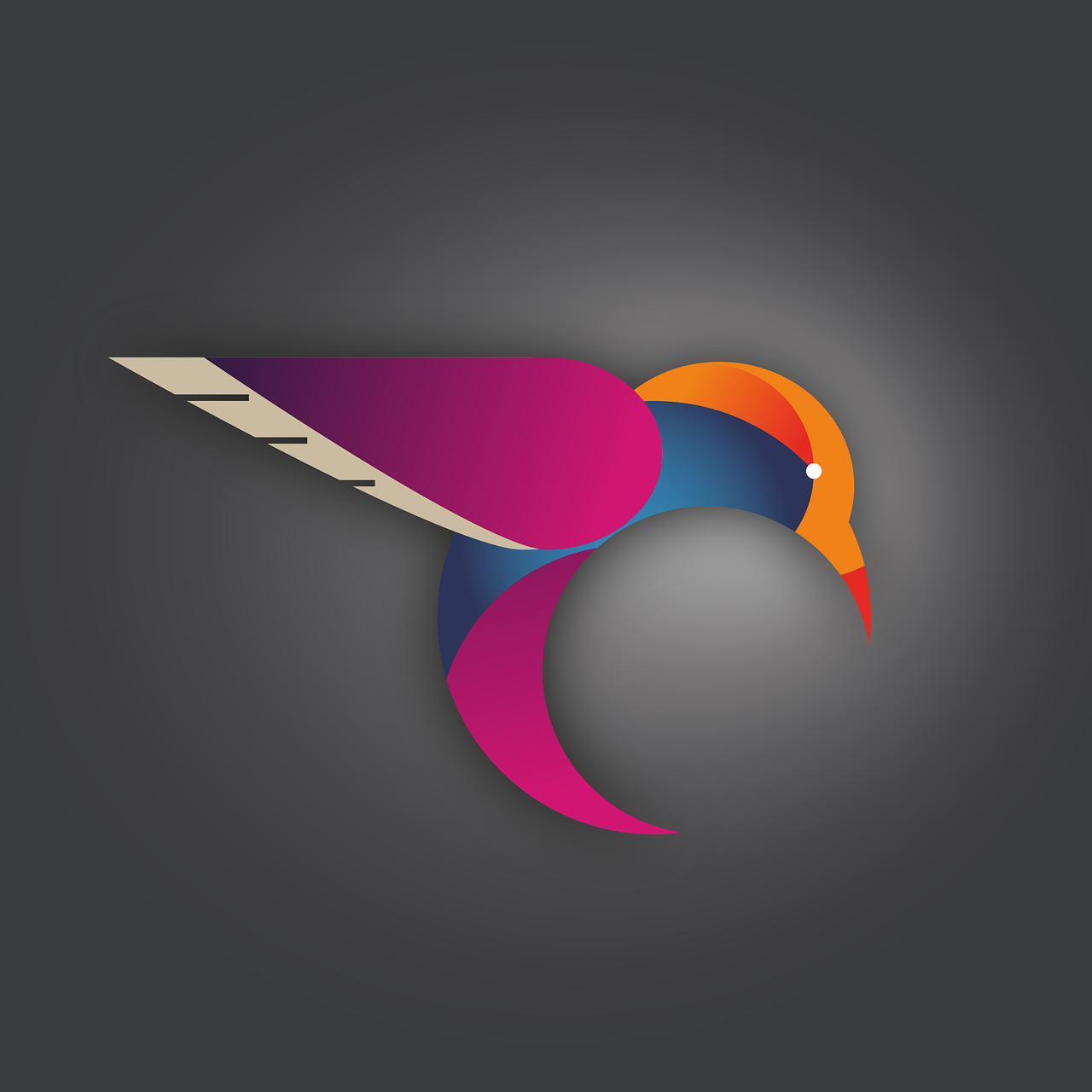 a colorful bird sitting on top of a gray surface, vector art, hurufiyya, snail in the style of nfl logo, modern very sharp photo, very sharp photo