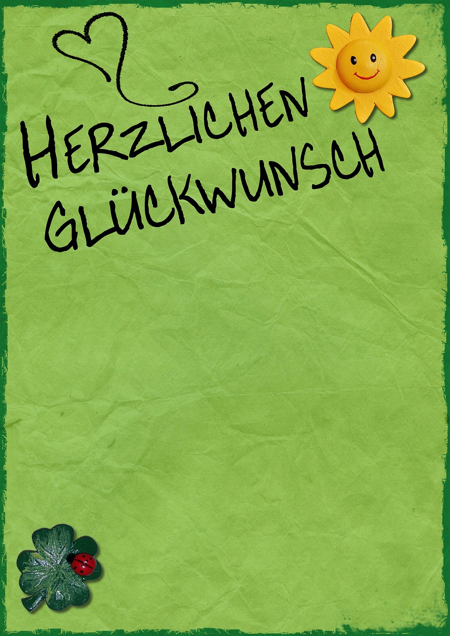 a close up of a piece of paper with a flower on it, a poster, inspired by Heinrich Herzig, shutterstock contest winner, green letters, comic cover, background image, german