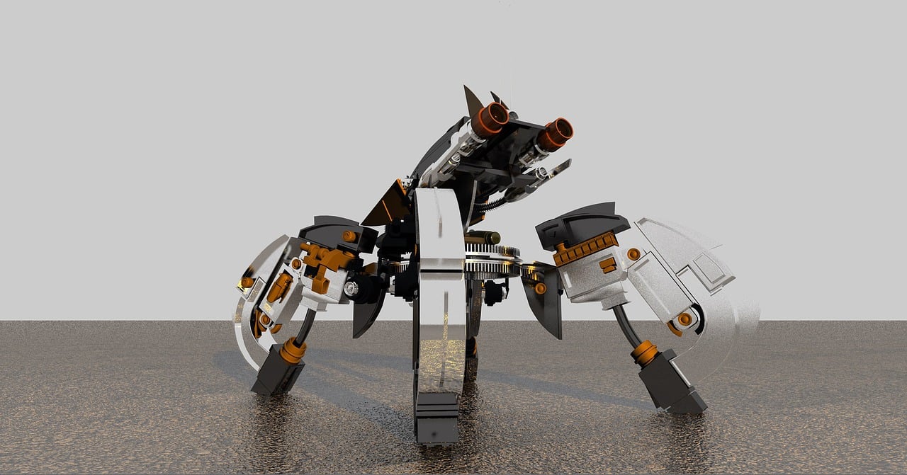 a lego robot sitting on top of a table, inspired by Otto Eckmann, polycount contest winner, bauhaus, sharp detailed robot dragon paws, vehicle concept photo!!, tank with legs, front perspective