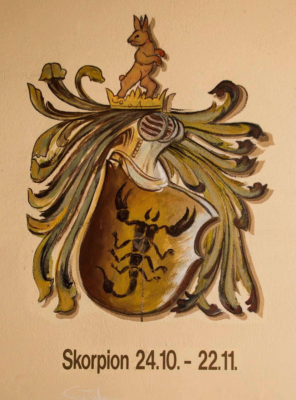 a picture of a coat of arms on a wall, a detailed painting, inspired by Martin Schongauer, flickr, bee, baroque object, instrument, closeup photo
