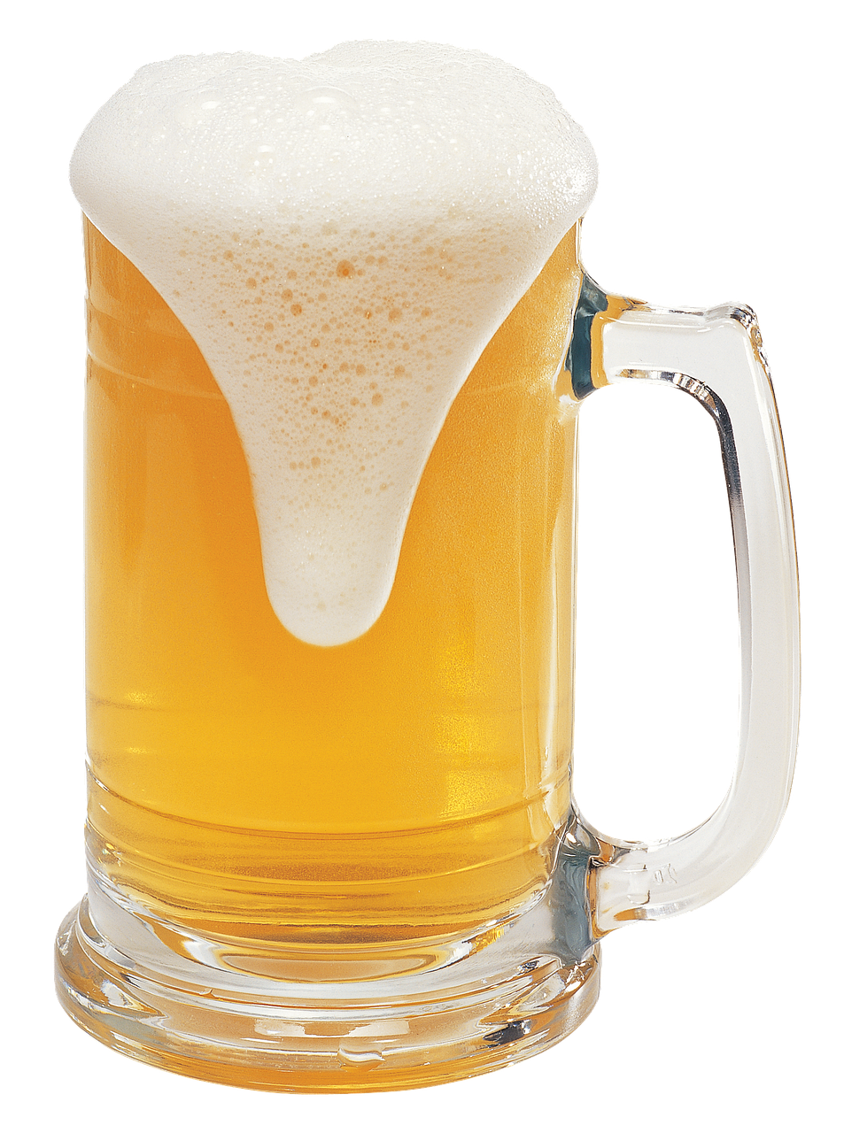 a close up of a glass of beer, a digital rendering, shutterstock, on clear background, foam, holding a tankard of ale, basic photo