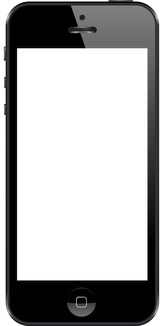 a black cell phone with a white screen, deviantart, realism, tall thin frame, ios, layout frame, live