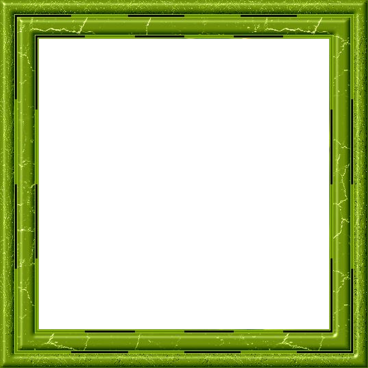 a green frame with a black background, flickr, digital art, stone, lime green, squared border, meme format