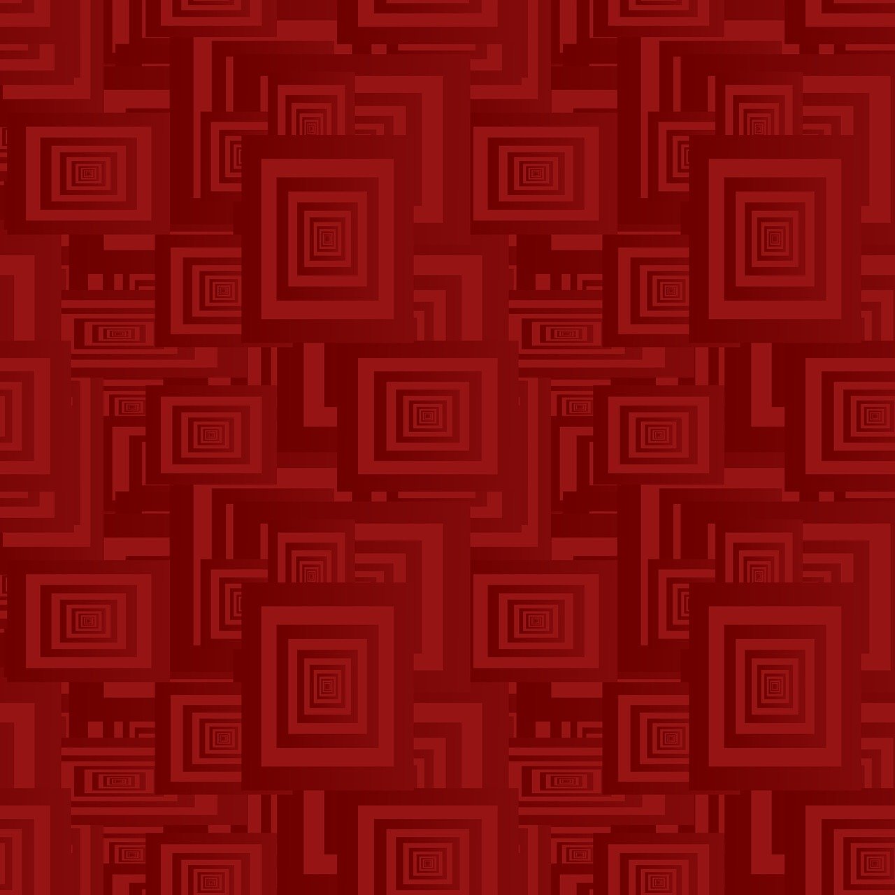 a pattern of squares and rectangles on a red background, art deco, perfectly tileable, anime screenshot pattern, dark red, red swirls