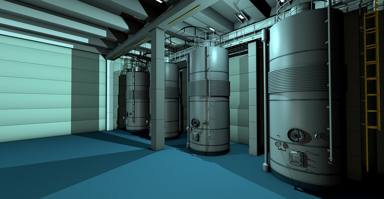 a row of water heaters sitting inside of a building, a digital rendering, bauhaus, high res photo, cg art, 3 d models, supernova inside facility