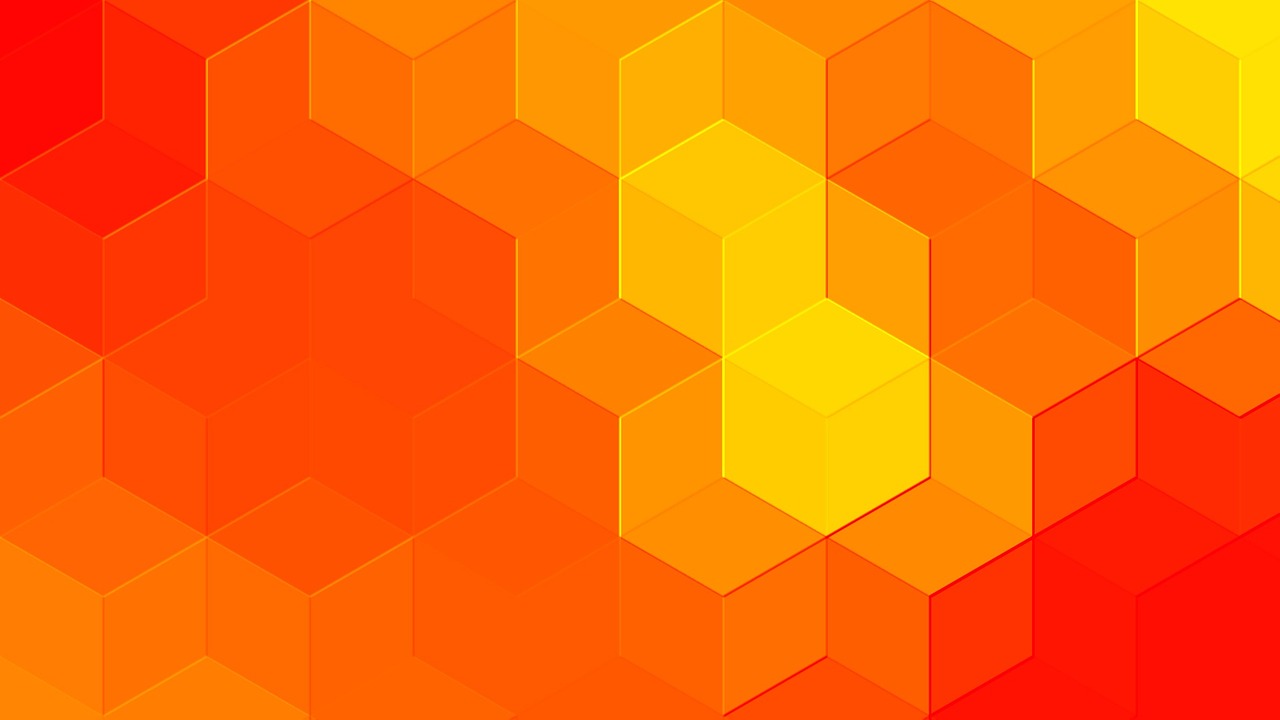 an orange and yellow background with squares, vector art, inspired by Lubin Baugin, shutterstock contest winner, synthetism, hexagonal wall, low polygons illustration, computer - generated, hd wallpaper