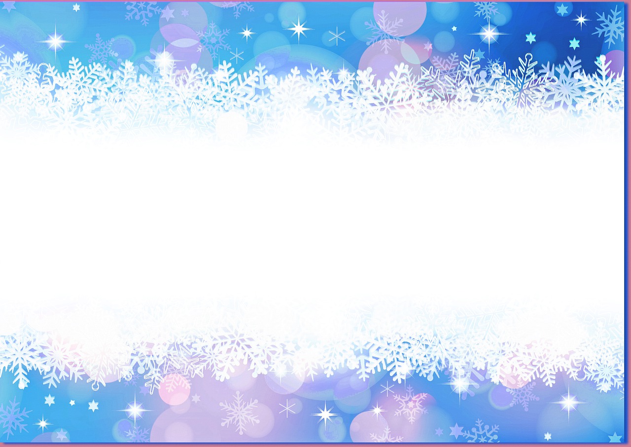 a blue and white christmas background with snowflakes, by Hasegawa Settan, flickr, minimalism, purple and blue colored, white frame, glittering, background bar