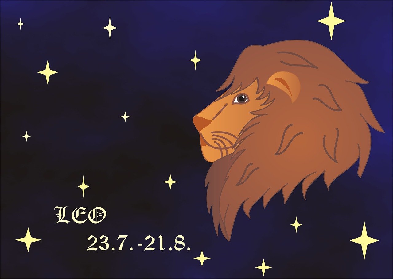 a close up of a lion's face with stars in the background, a picture, inspired by Leo Leuppi, tumblr, art deco, banners, 2 8 years old, on a clear magnificent night sky, sitting down