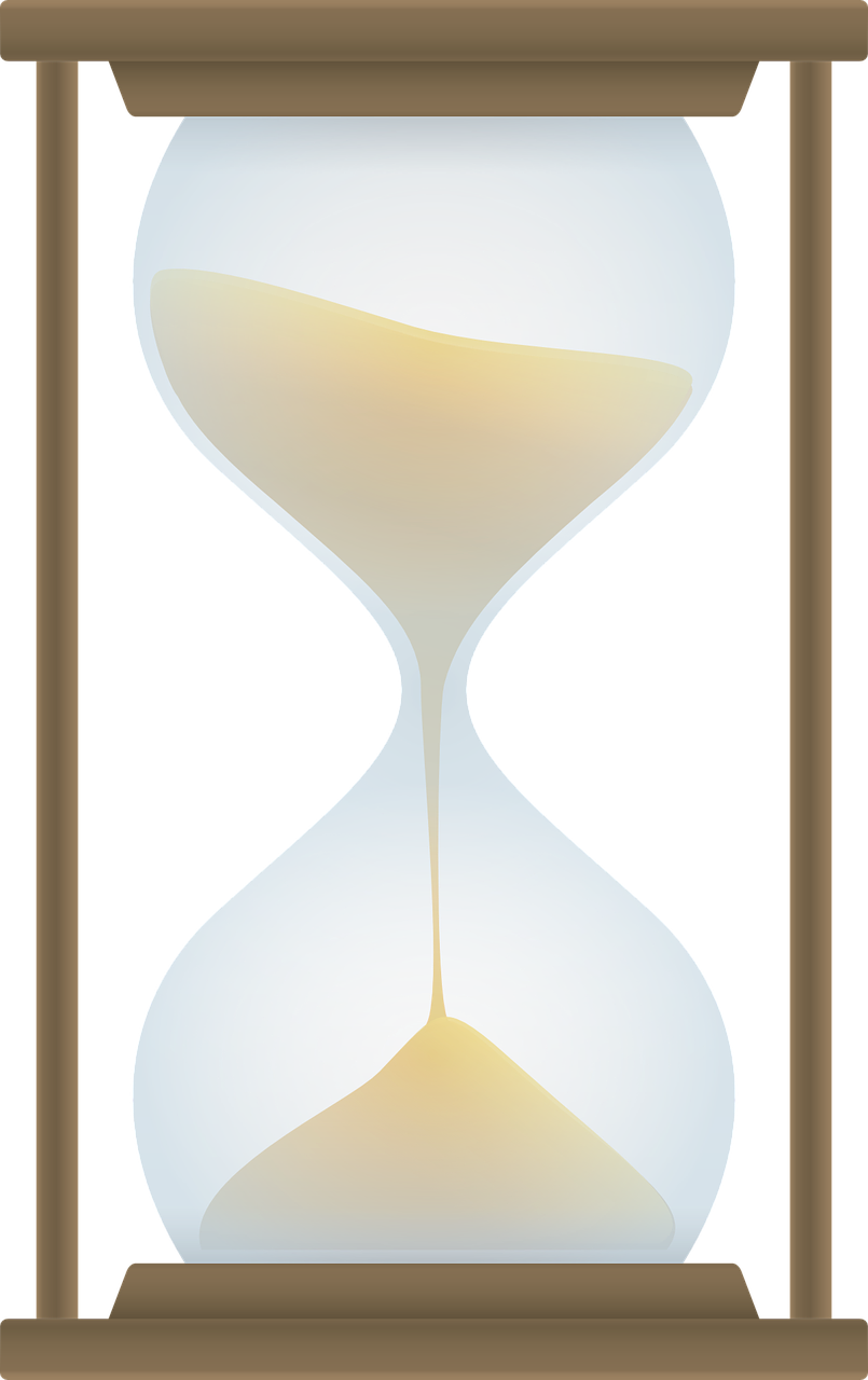 a picture of an hourglass on a white background, a digital rendering, by Aleksander Kotsis, pixabay, conceptual art, tall thin frame, gold framed, varguyart style, 1128x191 resolution