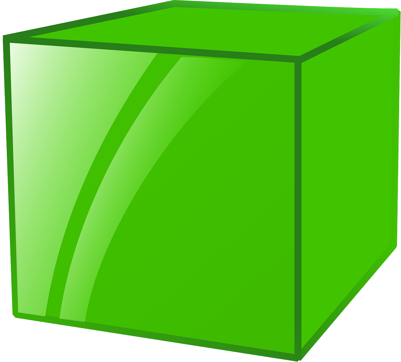 a green box on a white background, a computer rendering, by Taiyō Matsumoto, deviantart, crystal cubism, everyday plain object, vector, lacquered glass, yard