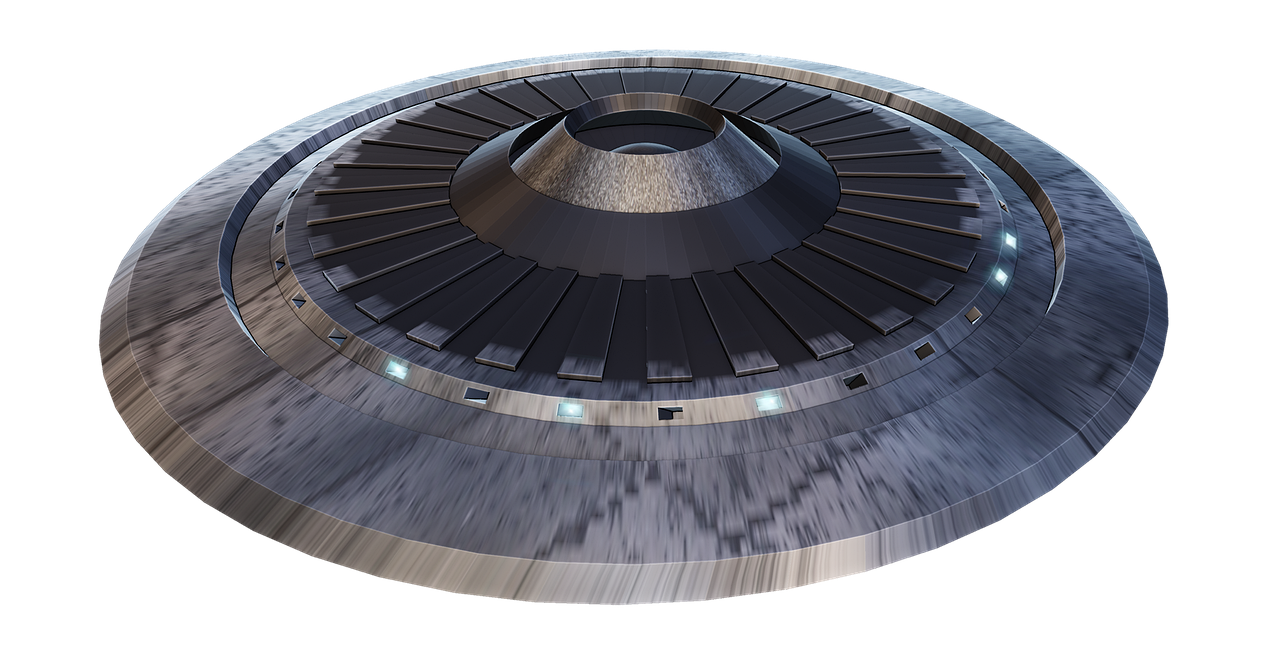 a close up of a circular object on a black background, concept art, by Jeffrey Smith, polycount contest winner, space art, flying saucer in the sky, 3 d render n - 9, giant aztec spaceship, high level texture render