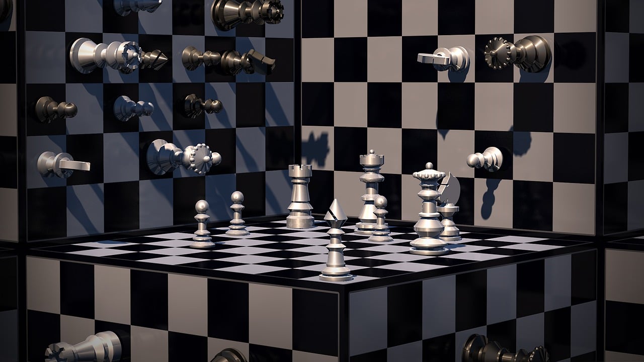 a chess board with chess pieces on it, a raytraced image, by Juergen von Huendeberg, shutterstock, precisionism, 3 d unreal engine render, modern very sharp photo