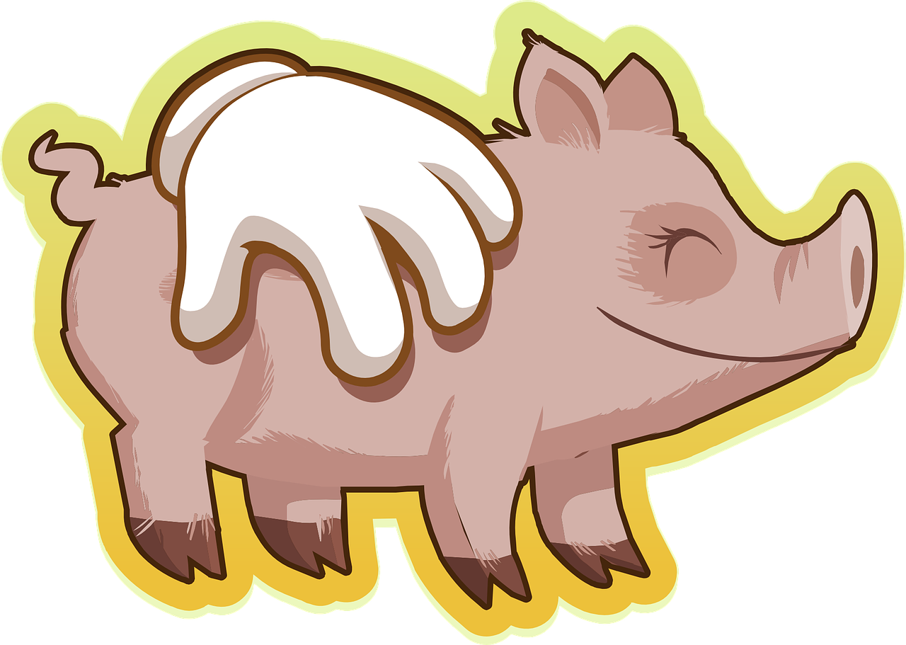a cartoon pig with wings on its back, an illustration of, by Matt Cavotta, pixabay, mingei, sleeping, cream, sticker illustration, steam workshop