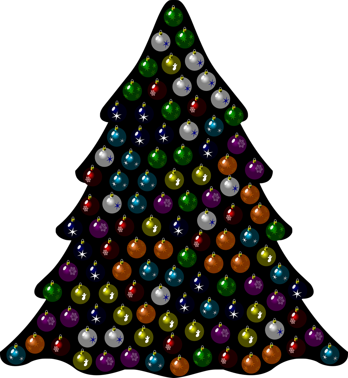 a christmas tree made of colored balls on a black background, a digital rendering, by David Garner, beads of sweat, y2k design, iphone wallpaper, spritesheet