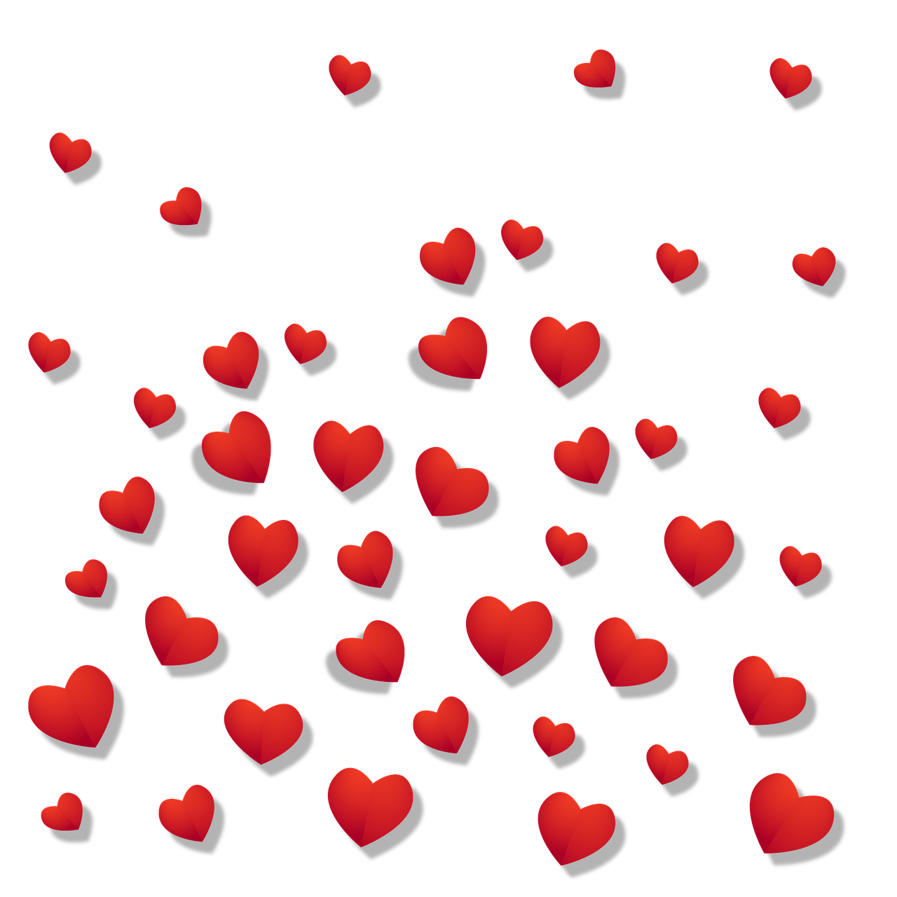 a bunch of red hearts floating in the air, an illustration of, computer art, black backround. inkscape, silver, an illustration, foam