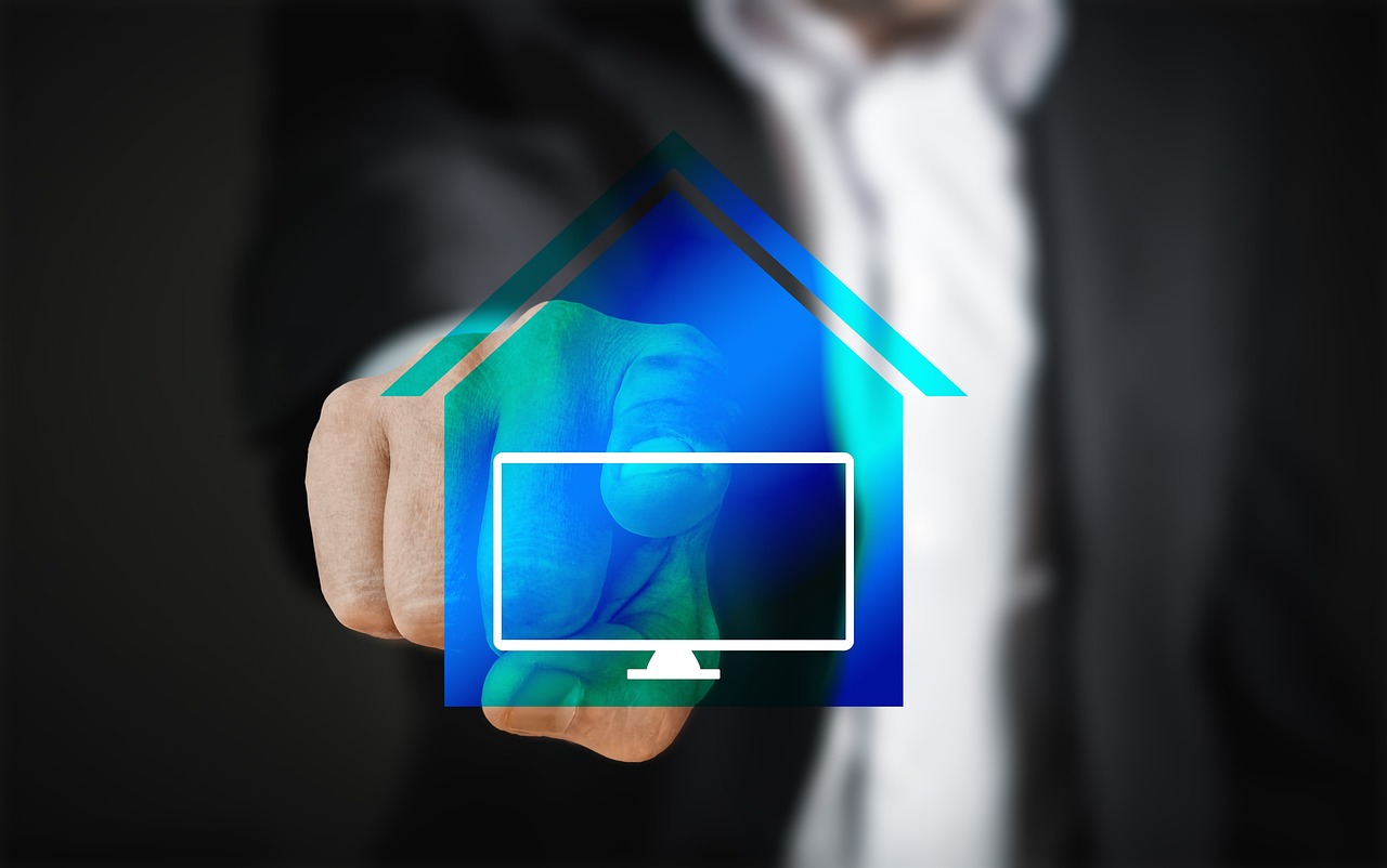 a man in a suit holding a computer screen in his hand, a computer rendering, by Sam Black, pixabay, modernism, house and home, with pointing finger, electric, glossy design